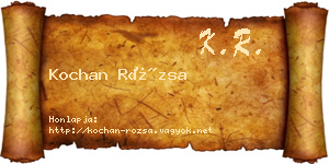 Kochan Rózsa névjegykártya